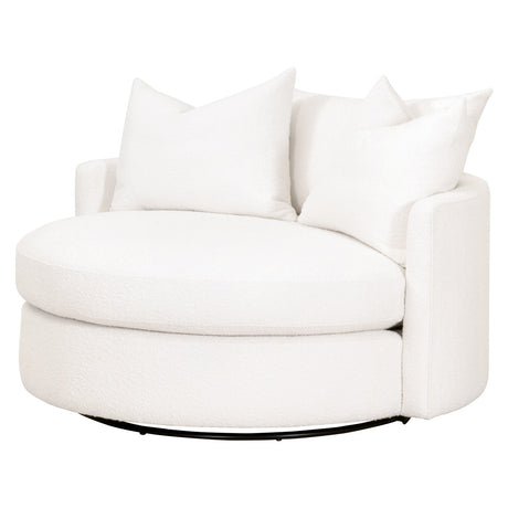 Lourne Grand Swivel Sofa Chair in Livesmart Boucle-Snow - 6644.BOU-SNO