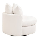 Lourne Petite Swivel Sofa Chair in Livesmart Boucle-Snow - 6644-P.BOU-SNO