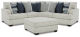 Lowder 3-Piece Sectional with Ottoman in Stone - PKG012991