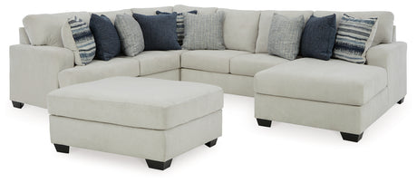 Lowder 4-Piece Sectional with Ottoman in Stone - PKG012996