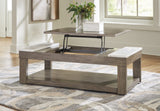 Loyaska Coffee Table with 2 End Tables in Grayish Brown/White - PKG018519