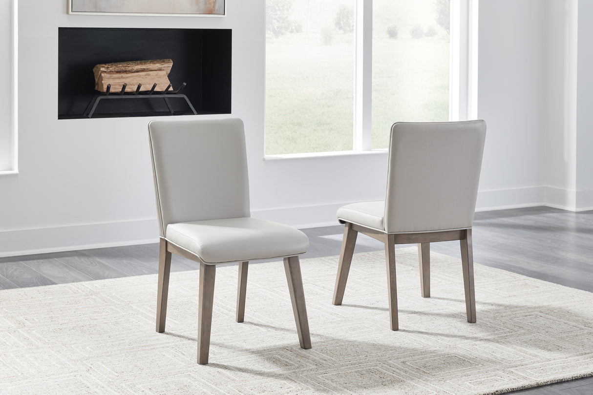 Loyaska Dining Table and 8 Chairs in White/Brown - PKG019500