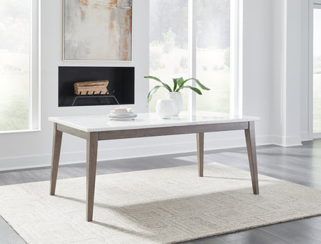 Loyaska White/Brown Dining Table - D789-125 - Luna Furniture