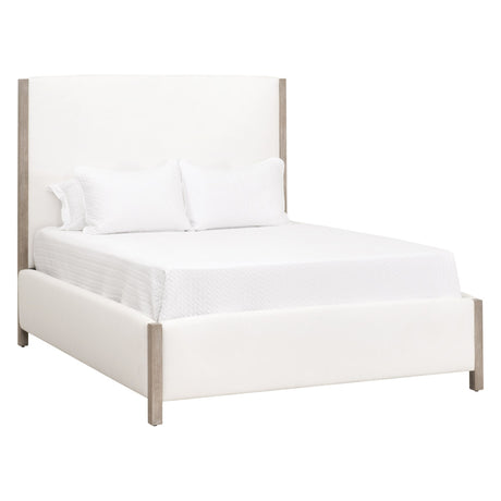 Emmett Queen Bed in Livesmart Peyton-Pearl, Natural Gray - 6170-1.NG/LPPRL