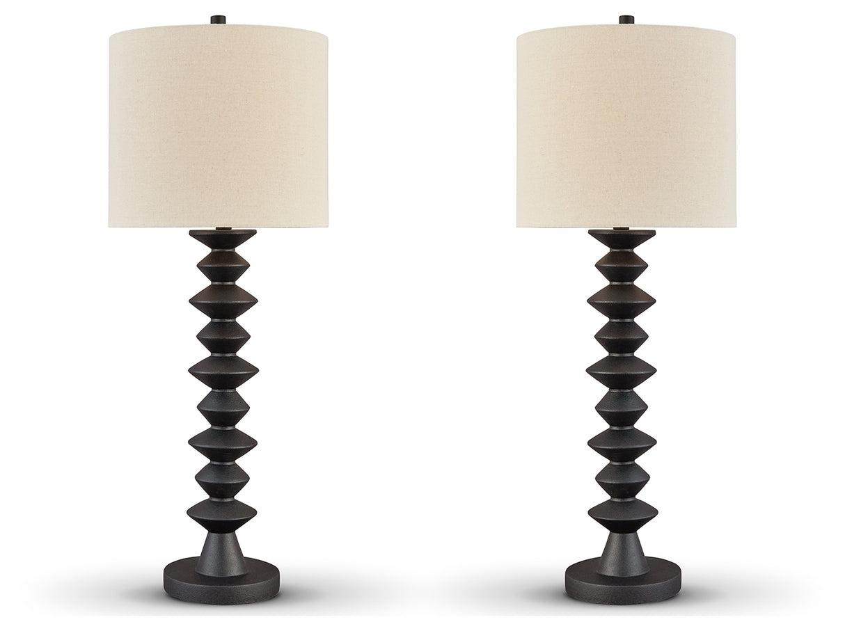 Luanndon 2-Piece Table Lamp Set in Black from Ashley - Luna Furniture