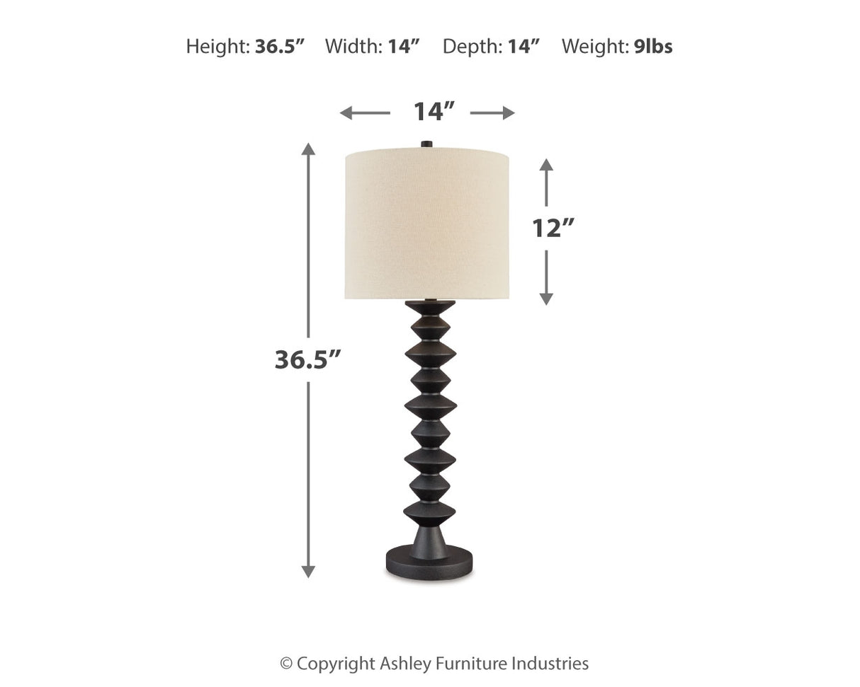 Luanndon 2-Piece Table Lamp Set in Black from Ashley - Luna Furniture