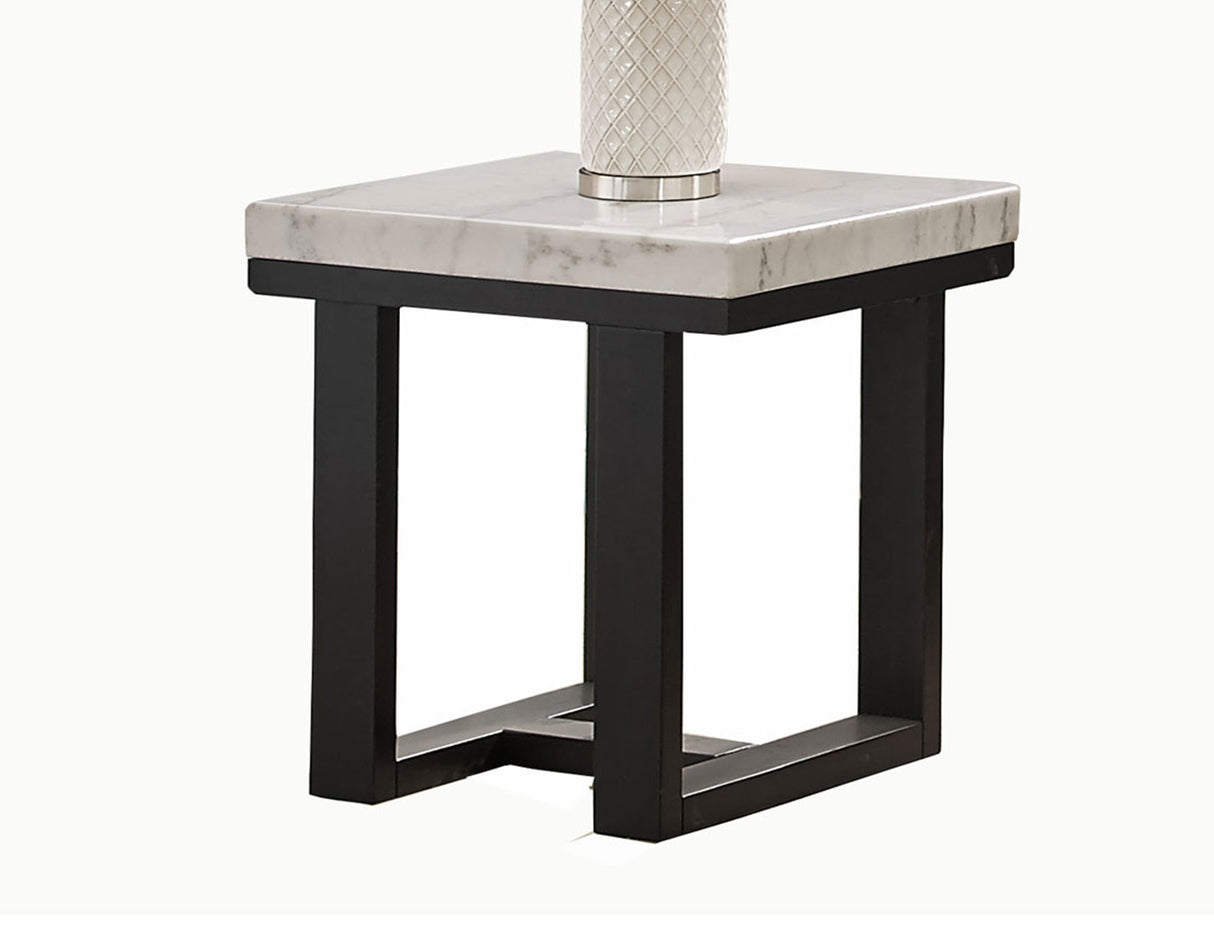 Lucca White Marble Top End Table from Steve Silver - Luna Furniture