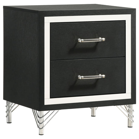 Lucia 2-drawer Nightstand Bedside Table Black - 224992