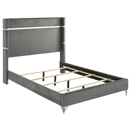 Lucia Grey/Black 4-Piece Eastern King Bedroom Set from Coaster - Luna Furniture