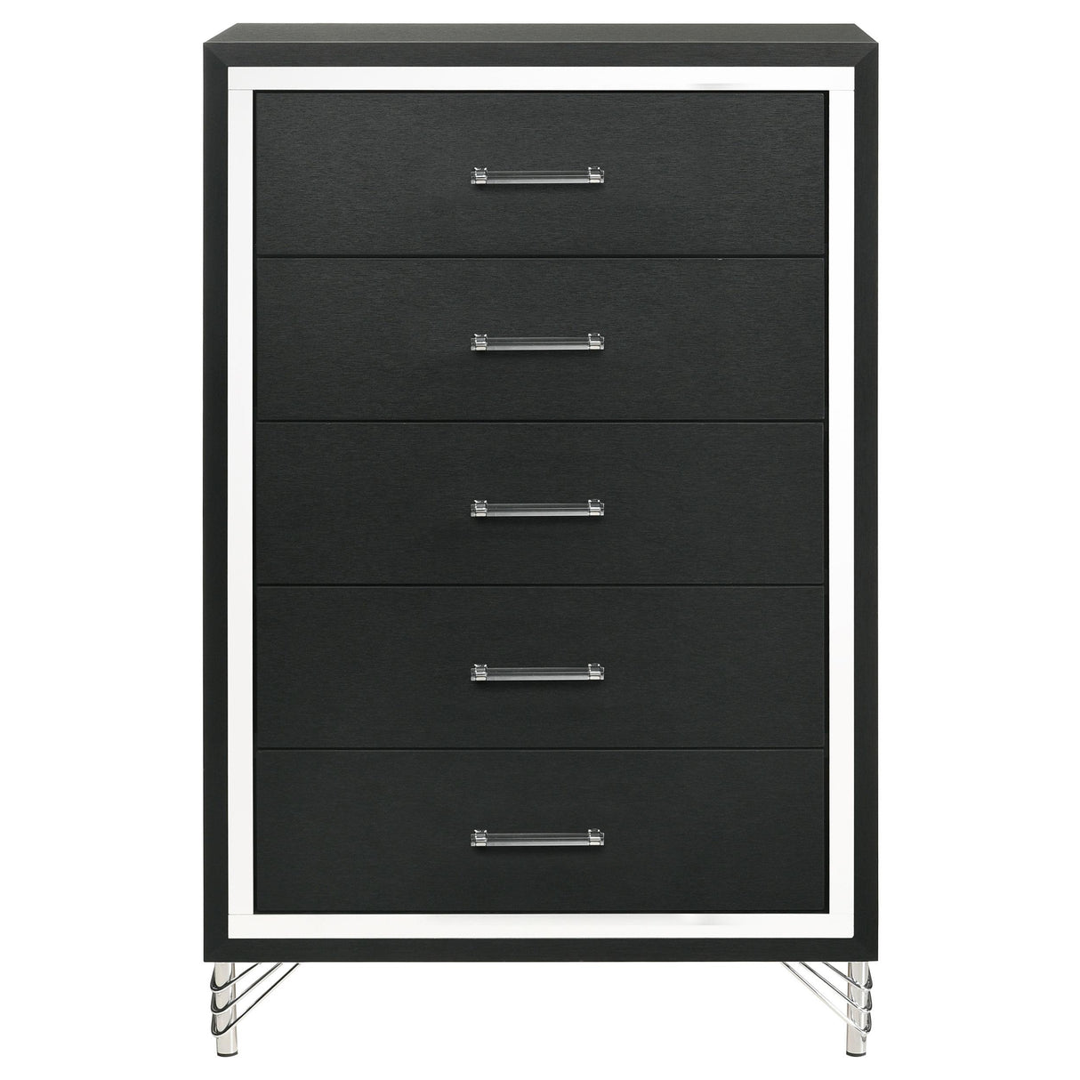 Lucia 5-drawer Bedroom Chest of Drawers Black from Coaster - Luna Furniture