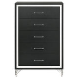 Lucia 5-drawer Bedroom Chest of Drawers Black from Coaster - Luna Furniture