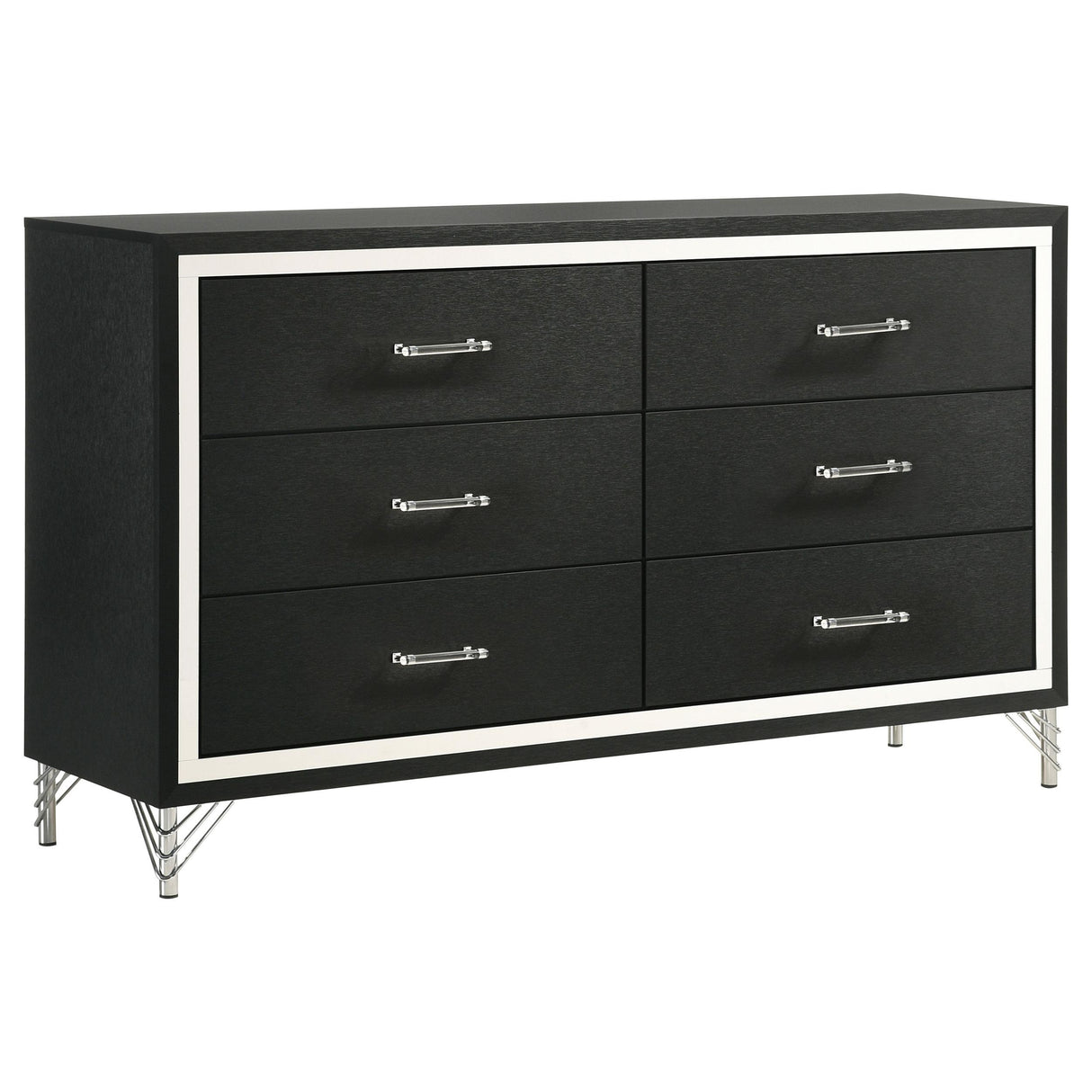 Lucia 6-drawer Dresser Cabinet Black from Coaster - Luna Furniture