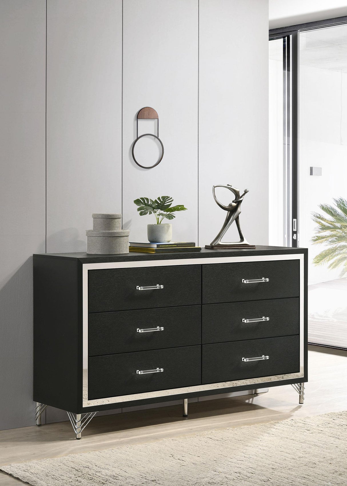 Lucia 6-drawer Dresser Cabinet Black from Coaster - Luna Furniture