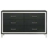 Lucia 6-drawer Dresser Cabinet Black from Coaster - Luna Furniture