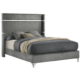 Lucia 61-inch Upholstered Eastern King Panel Bed Grey - 224991KE