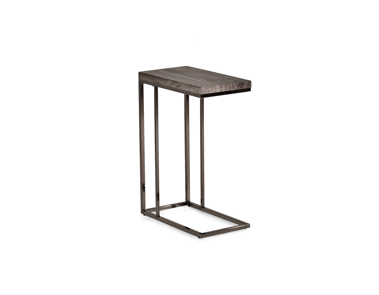 Lucia Chairside End Table, Gray/Black Nickel from Steve Silver - Luna Furniture