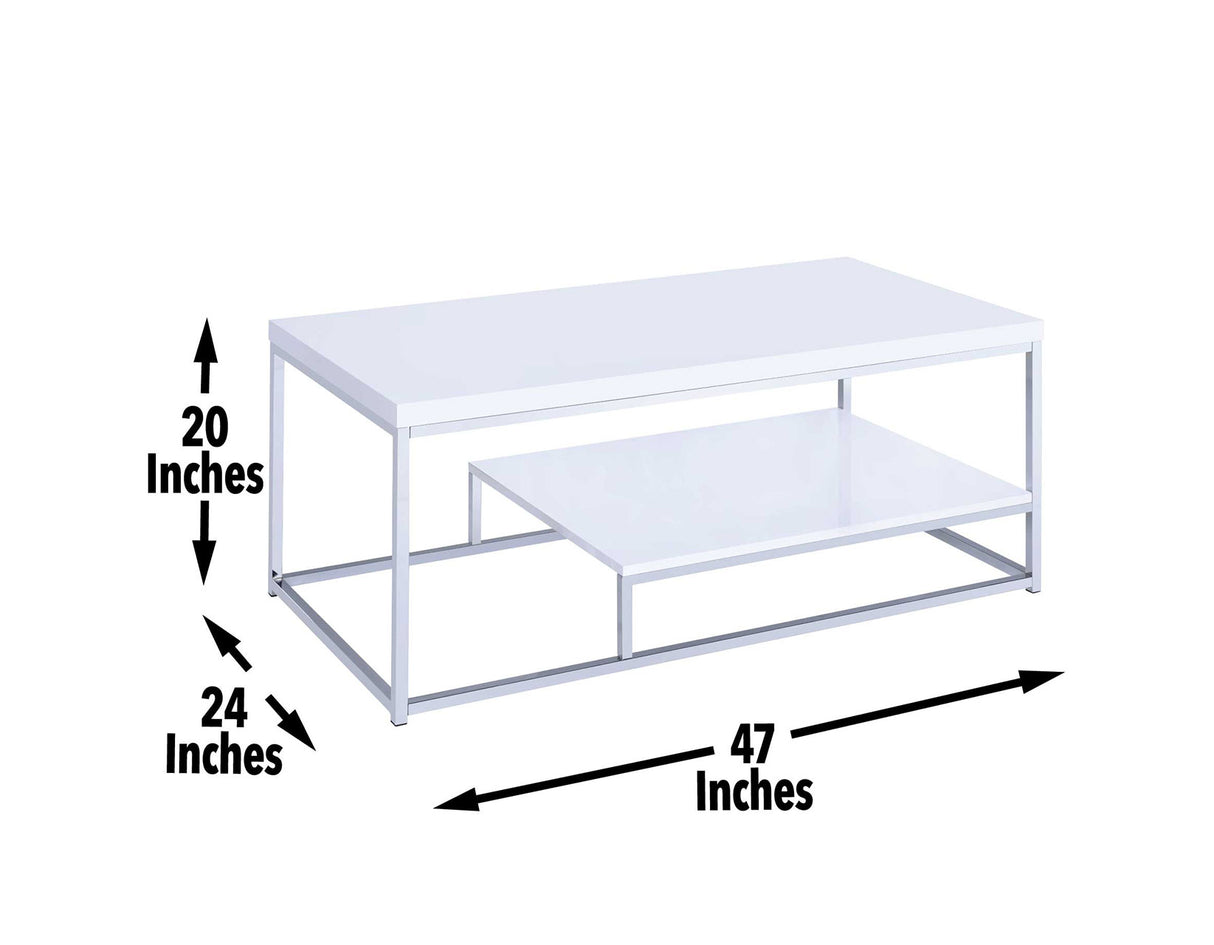 Lucia Cocktail Table, White from Steve Silver - Luna Furniture