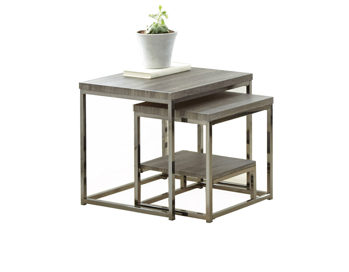 Lucia Nesting Table Gray/ BlackNickel from Steve Silver - Luna Furniture