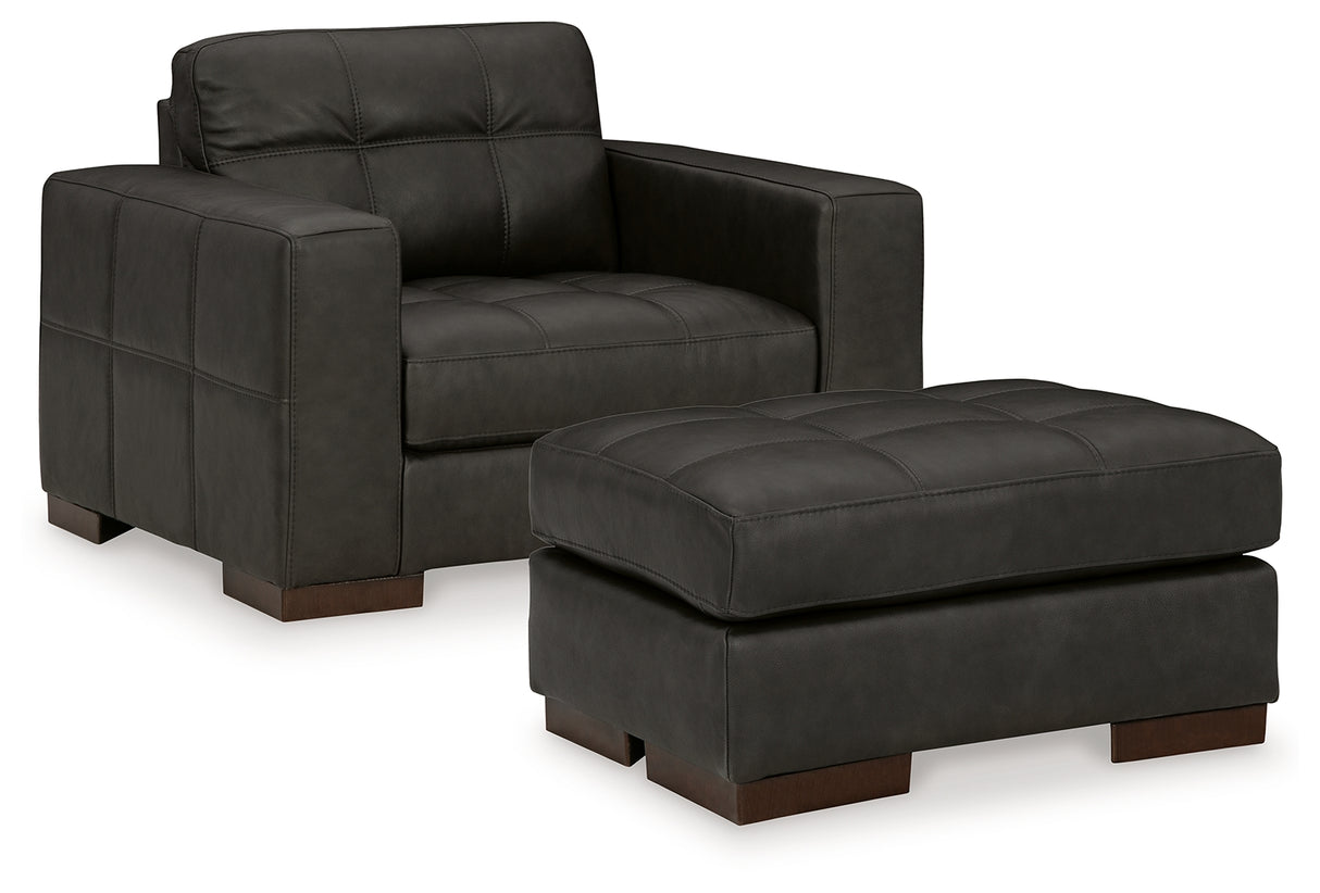 Luigi Chair and Ottoman in Thunder - PKG015458