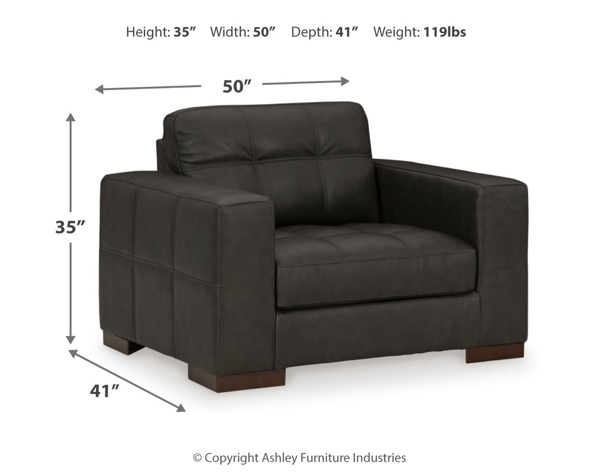 Luigi Chair and Ottoman in Thunder - PKG015458