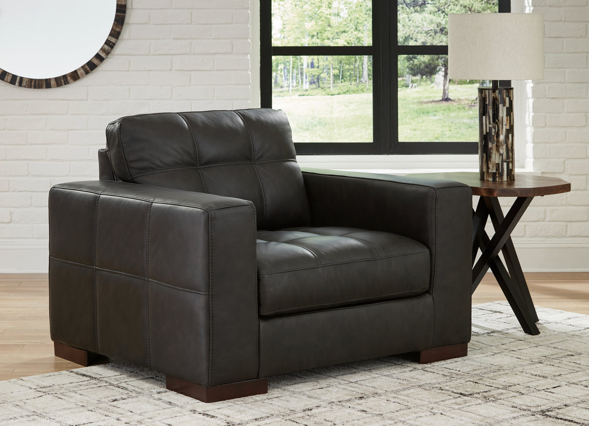 Luigi Chair and Ottoman in Thunder - PKG015458