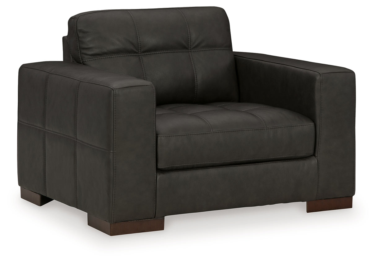 Luigi Chair and Ottoman in Thunder - PKG015458