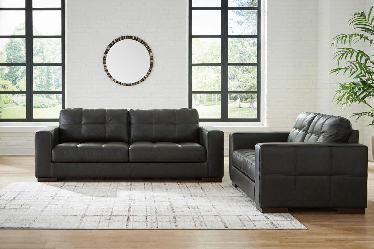 Luigi Sofa and Loveseat in Thunder - PKG015459