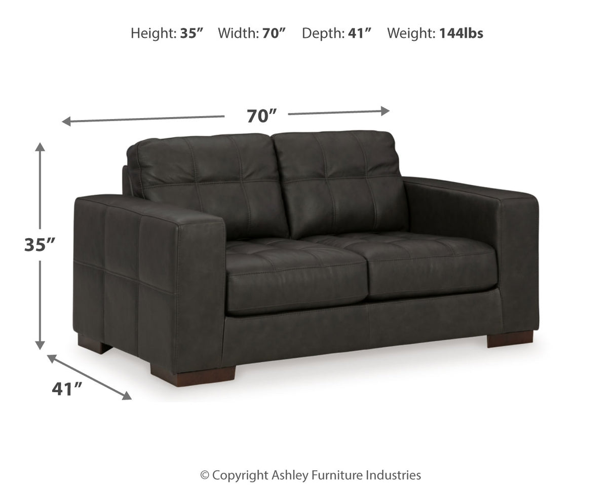 Luigi Sofa, Loveseat, Chair and Ottoman in Thunder - PKG015460