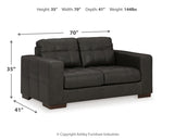 Luigi Sofa, Loveseat, Chair and Ottoman in Thunder - PKG015460