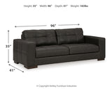 Luigi Sofa, Loveseat, Chair and Ottoman in Thunder - PKG015460