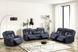 Luka Navy 3-Piece Reclining Living Room Set from Happy Homes - Luna Furniture