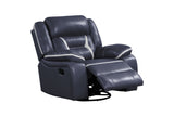 Luka Navy 3-Piece Reclining Living Room Set from Happy Homes - Luna Furniture