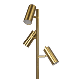 Lumina Brassed Gold Floor Lamp with Rotary Switch Triple Spots Metal Cone Base - FLL03700901