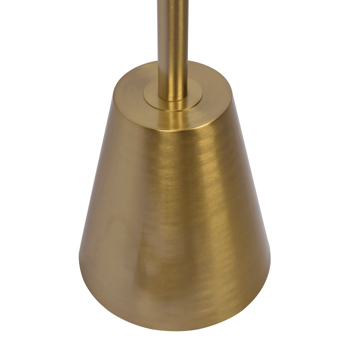 Lumina Brassed Gold Floor Lamp with Rotary Switch Triple Spots Metal Cone Base - FLL03700901