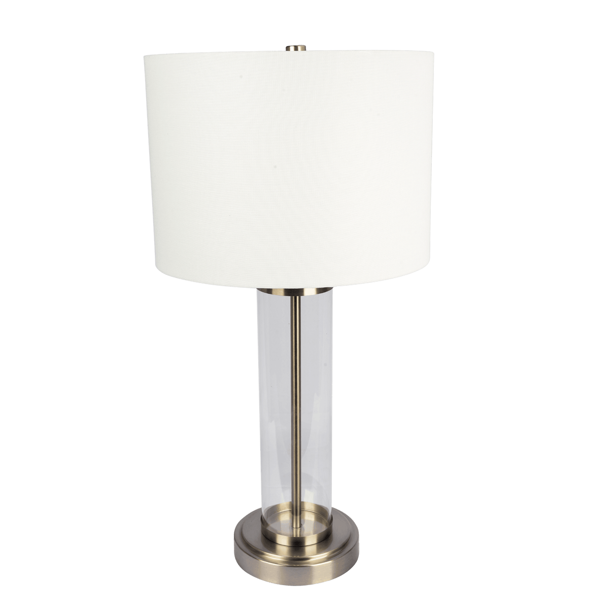 Luna Brushed Nickel Table Lamp with On/Off Switch Clear Glass Body  Metal Base - TBL03700801