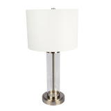 Luna Brushed Nickel Table Lamp with On/Off Switch Clear Glass Body  Metal Base - TBL03700801