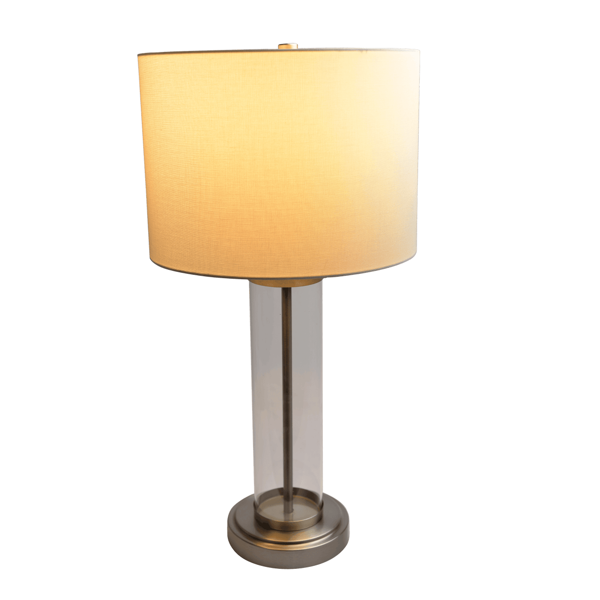 Luna Brushed Nickel Table Lamp with On/Off Switch Clear Glass Body  Metal Base - TBL03700801