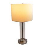 Luna Brushed Nickel Table Lamp with On/Off Switch Clear Glass Body  Metal Base - TBL03700801