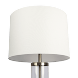 Luna Brushed Nickel Table Lamp with On/Off Switch Clear Glass Body  Metal Base - TBL03700801