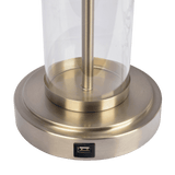 Luna Brushed Nickel Table Lamp with On/Off Switch Clear Glass Body  Metal Base - TBL03700801