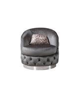 Lupino Gray Velvet Chair - LUPINOGRAY-CHAIR - 