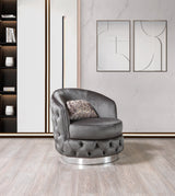 Lupino Gray Velvet Sofa & Loveseat - LUPINOGRAY-SL - 