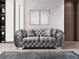 Lupino Gray Velvet Sofa & Loveseat - LUPINOGRAY-SL - 