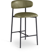 Lupita Vegan Leather Counter Stool in Olive, Set of 2 from Meridian - Luna Furniture