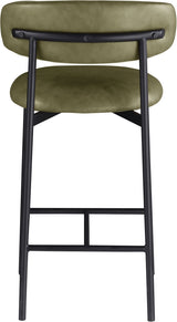 Lupita Vegan Leather Counter Stool in Olive, Set of 2 from Meridian - Luna Furniture