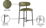 Lupita Vegan Leather Counter Stool in Olive, Set of 2 from Meridian - Luna Furniture