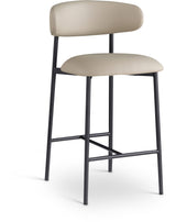 Lupita Vegan Leather Counter Stool in Taupe, Set of 2 from Meridian - Luna Furniture