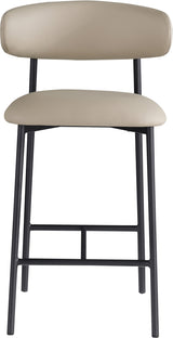 Lupita Vegan Leather Counter Stool in Taupe, Set of 2 from Meridian - Luna Furniture