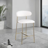 Lupita Vegan Leather Counter Stool in White, Set of 2 from Meridian - Luna Furniture