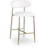 Lupita Vegan Leather Counter Stool in White, Set of 2 from Meridian - Luna Furniture